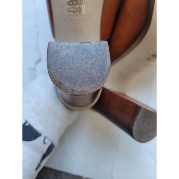 J.Crew Malow Cognac Leather Slide Mules Women’s Size 10 Business Casual Modern - Picture 9 of 11